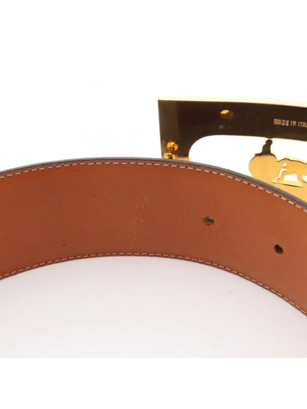 Celine Belt Saluki Gold Patent Leather